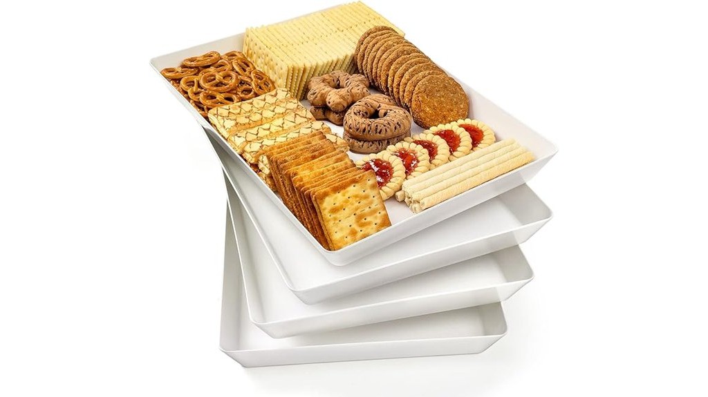 large white serving trays