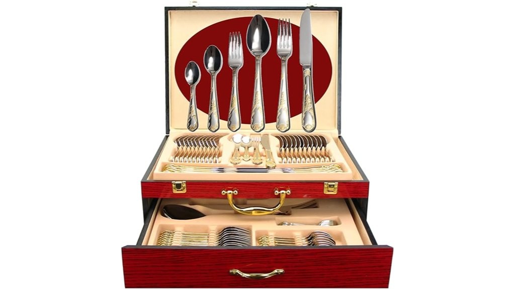 luxury flatware set storage