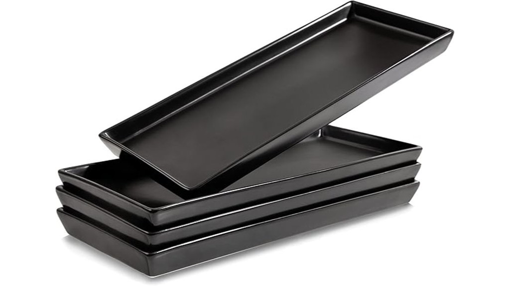 matte black ceramic platters