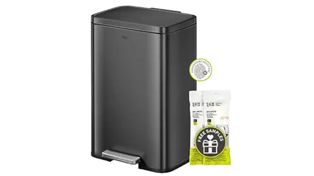 matte black step trash can