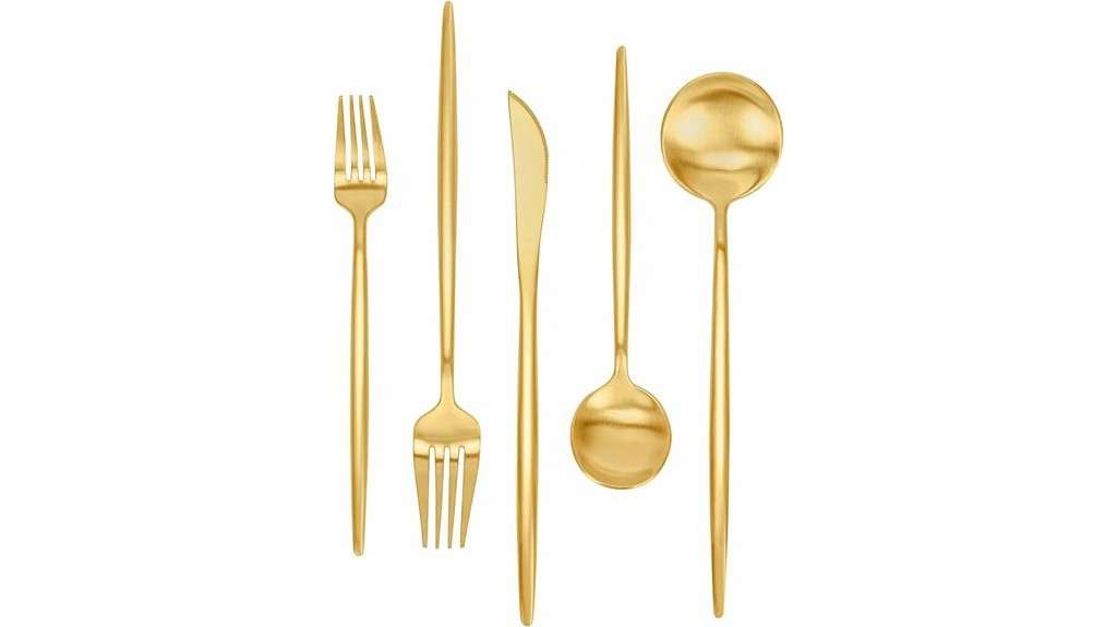 matte gold silverware set