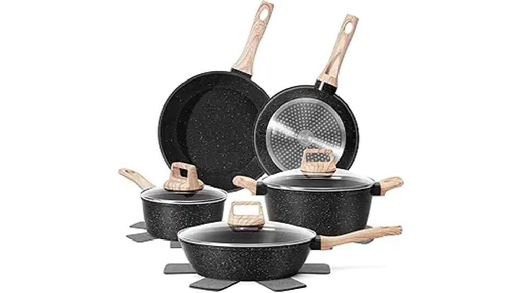 nonstick black granite cookware
