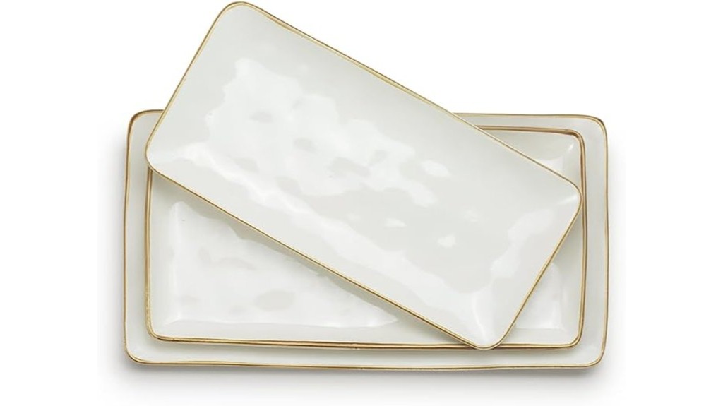 ocean themed stoneware platter set