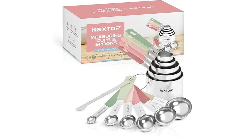 peach stainless steel measuring set