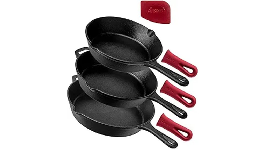 pre seasoned cast iron skillets