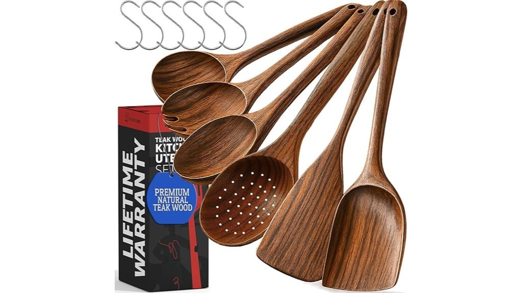 premium teak cooking utensils