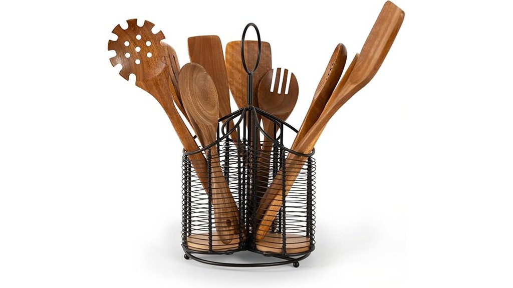 10 Best Kitchen Utensil Holders to Keep Your Cooking Space Organized and Stylish 12 rotating utensil holder set