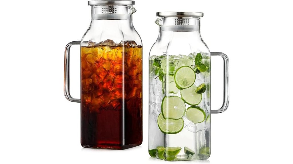 12 Best Water Pitchers and Jugs for Entertaining Guests in Style 9 square glass pitchers set