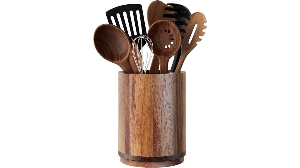 10 Best Kitchen Utensil Holders to Keep Your Cooking Space Organized and Stylish 9 stylish acacia wood holder