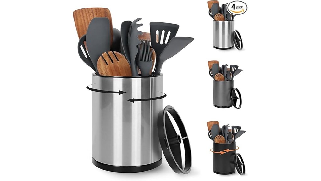 360 rotating utensil holder