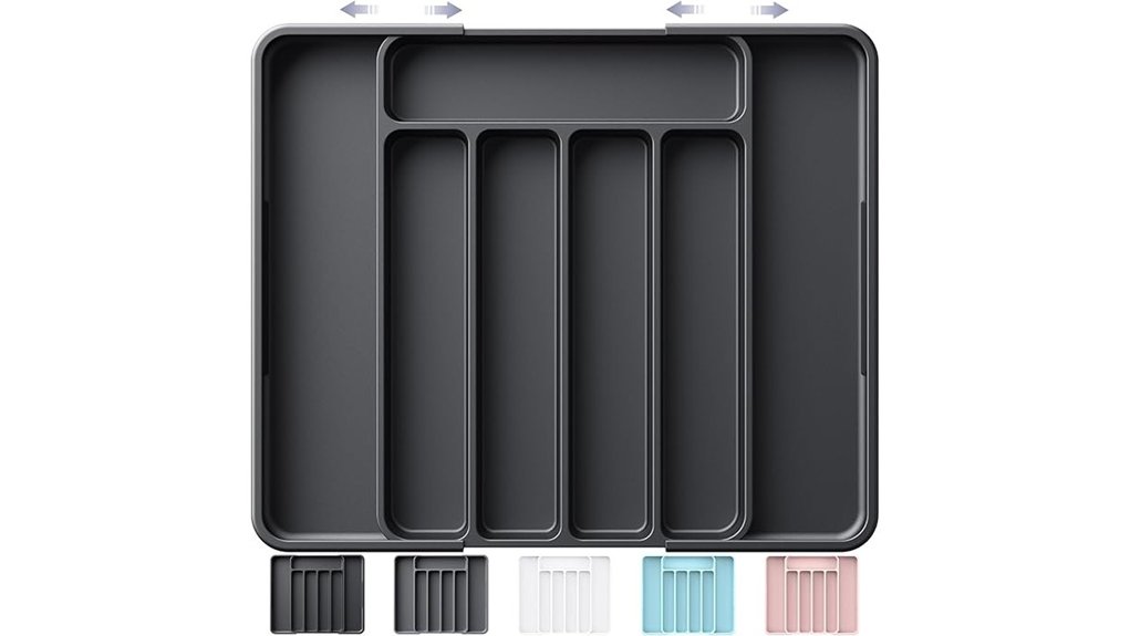 5 Best Kitchen Utensils for Effortless Food Storage 4 adjustable black cutlery organizer