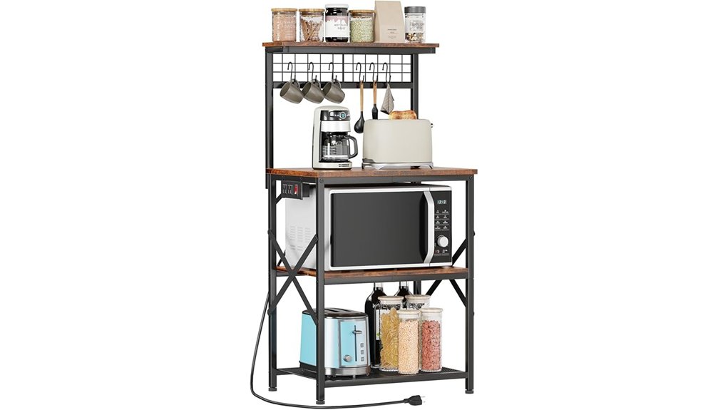 bakers rack with outlet