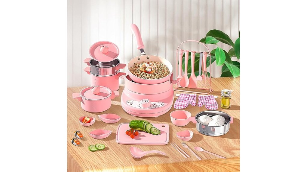 beginner pink cooking set