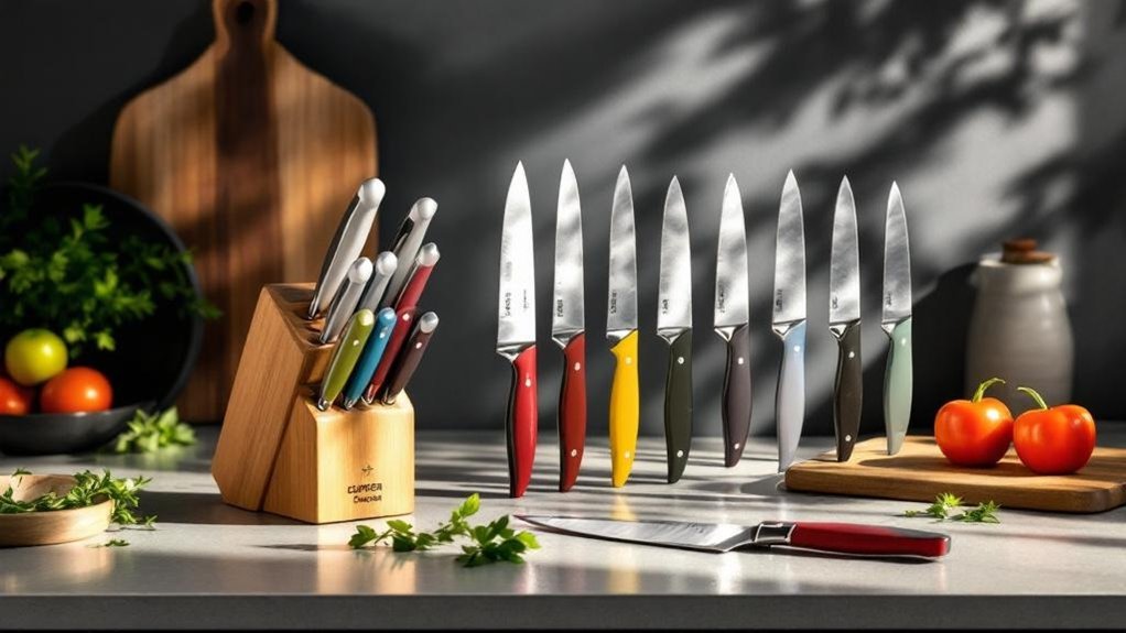 compact kitchen knives selection