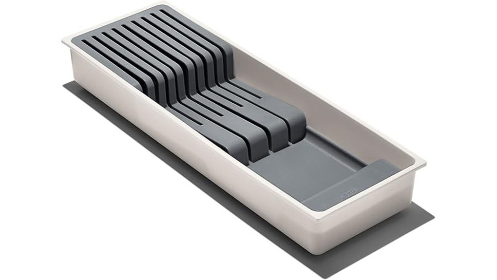 compact knife drawer organizer