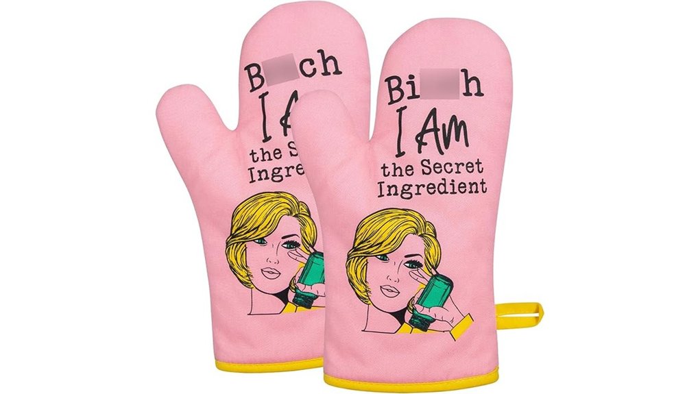 funny pink baking mitt
