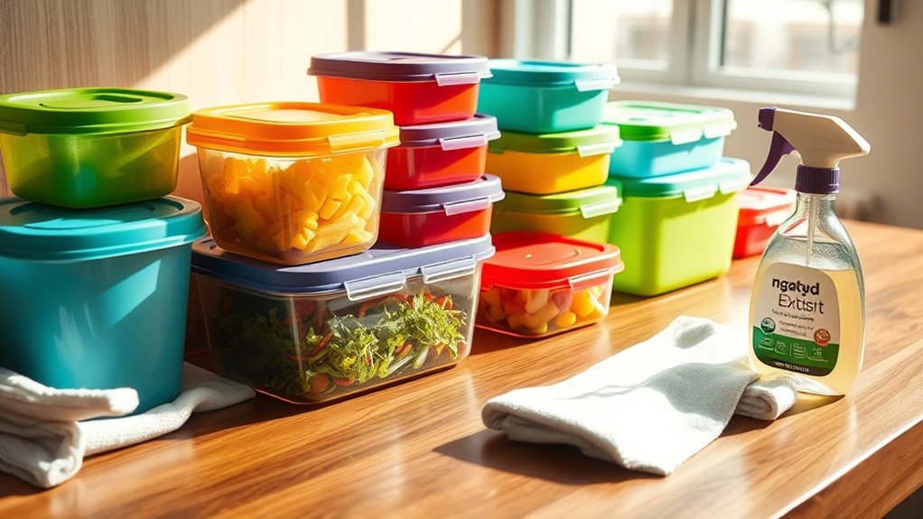 maintain clean spill proof containers