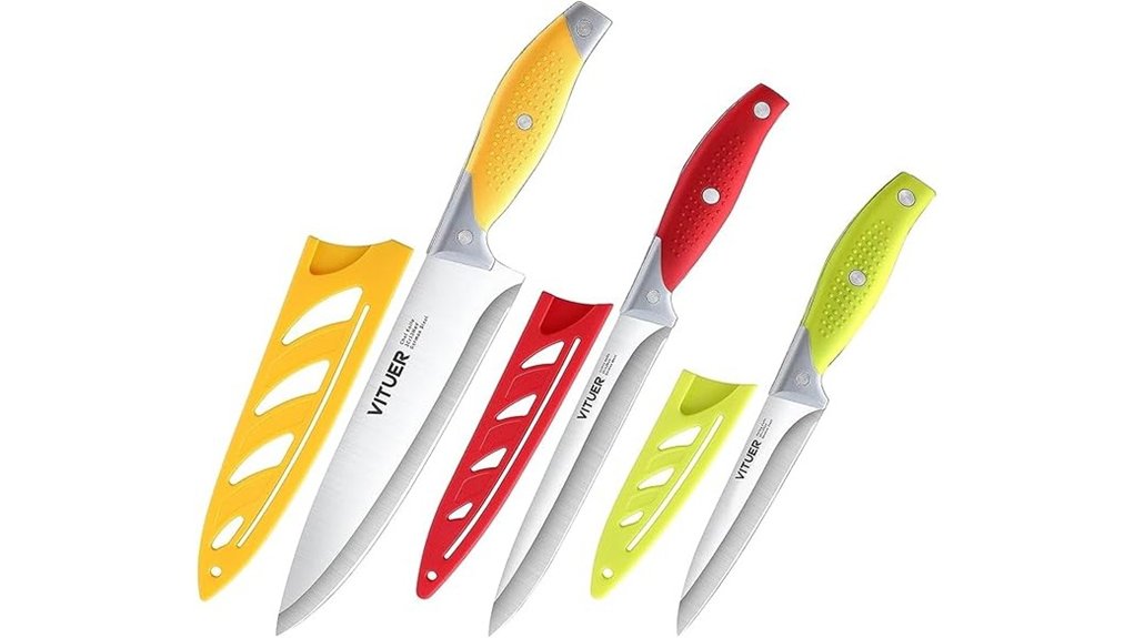 multicolor stainless steel knives