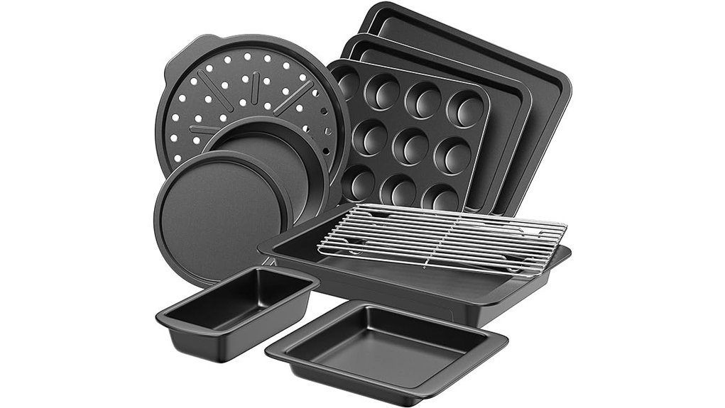 nonstick bakeware set grey