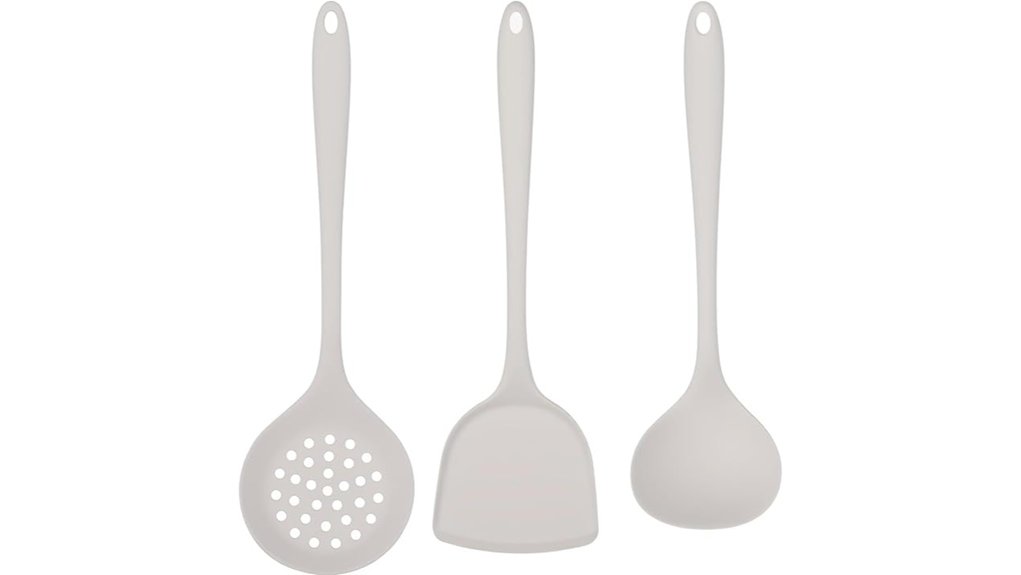 three piece silicone utensils